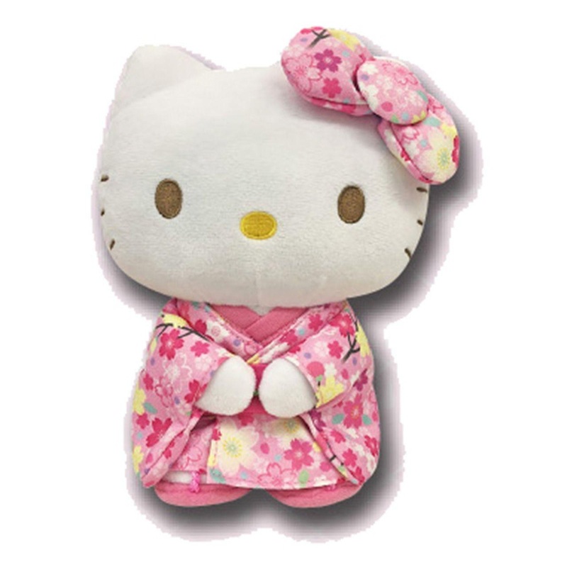 Traditional Japanese Cherry Blossom Kitty Plush M