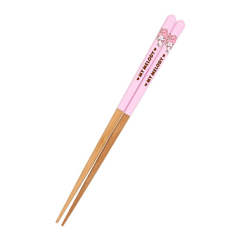 Sanrio My Melody Chopsticks Non-Slip Processing for Easy Gripping Natural Wood Material