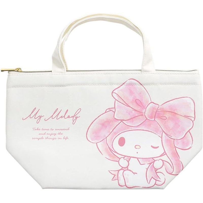 T’s Factory Sanrio Insulated Canvas Lunch Bag Watercolor Big Ribbon My Melody