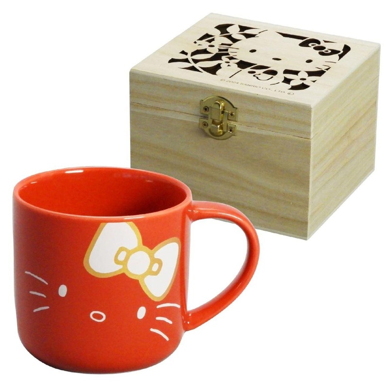 Yamaka Hello Kitty Wooden Box Mug Conservative Red