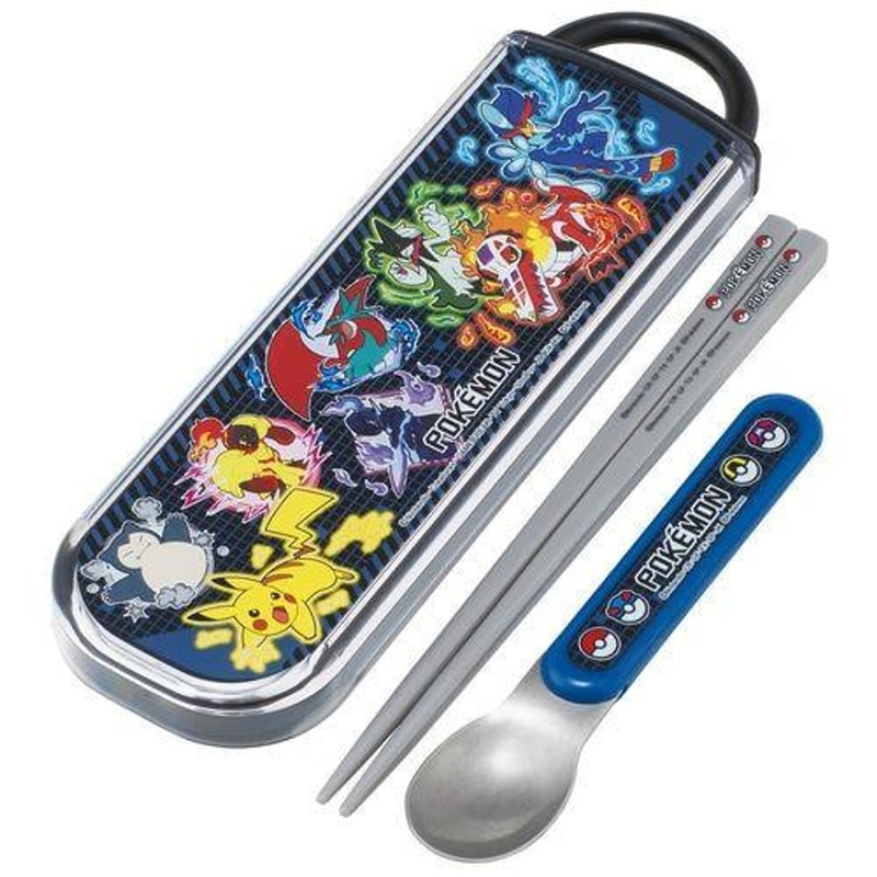 Pokemon Center Antibacterial Dishwasher-Safe Slide-Type Chopstick and Spoon Combo Set SV25