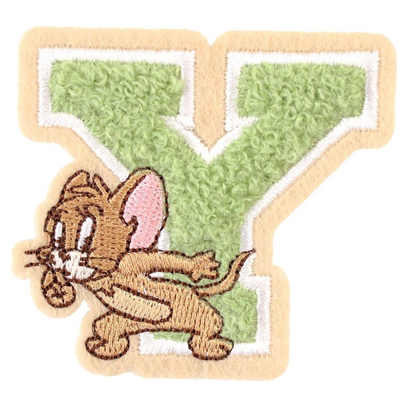 T’s Factory Tom And Jerry Fluffy Initial Embroidery Sticker JR/Y
