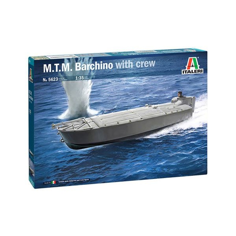Platz Italeri 1/35 WWII Italian Army MTM Explosive Boat With 3 Crew Figures Plastic Model