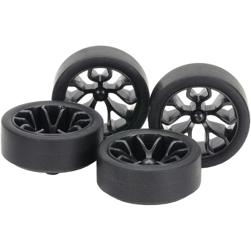 Tamiya Mini 4WD Super Hard Small Diameter Low Height Tires (26mm) & Carbon Reinforced Wheels (Y Spoke)
