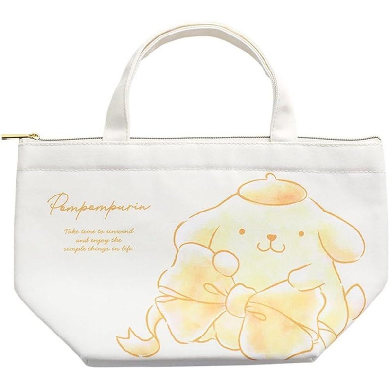 T’s Factory Sanrio Insulated Canvas Lunch Bag Watercolor Big Ribbon / Pompompurin