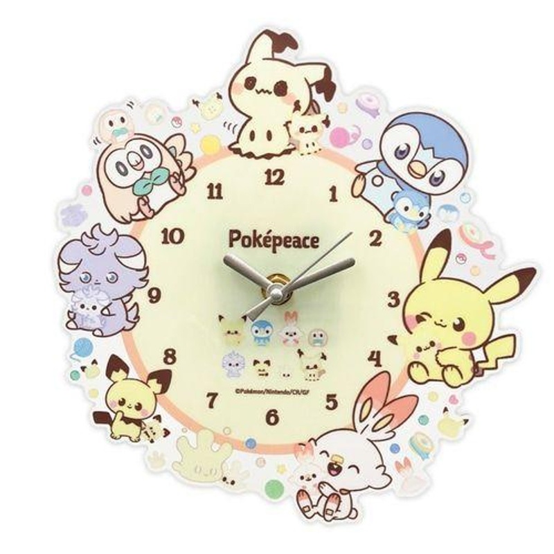 Pokemon Center Acrylic Wall Hanging Clock  Plush Doll  PokePeace