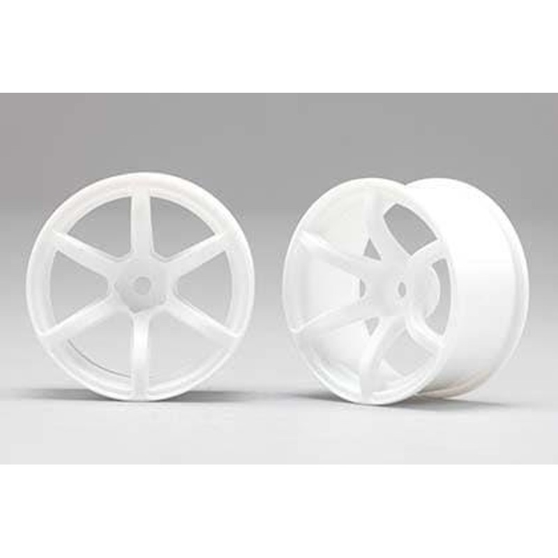 Yokomo RP-6213W6A Six Spoke Wheel (White) Two Pieces For Drift Offset 6mm