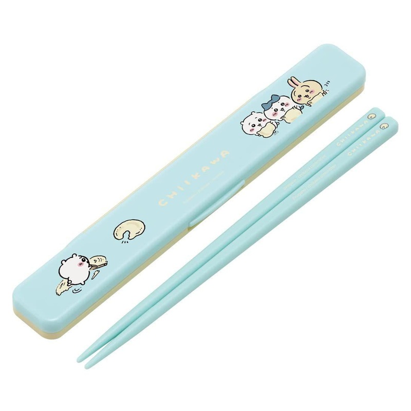 Skater Chiikawa Silent Chopstick Box Set Blue