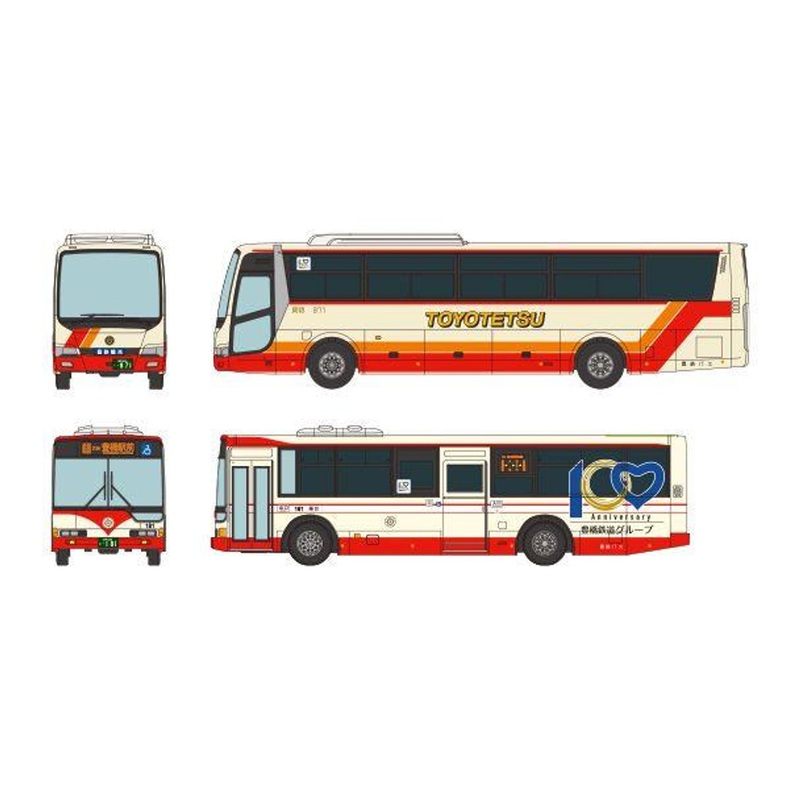 Tomytec Bus Collection Toyotetsu Bus Toyohashi Railway Group 100th Anniversary 2 Bus Set (N scale)