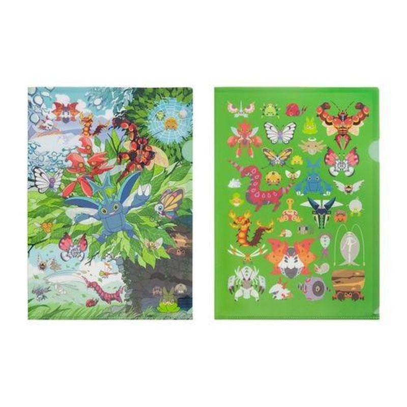 Pokemon Center Original A4 Clear File Folder 2 Piece Set Bug Out!